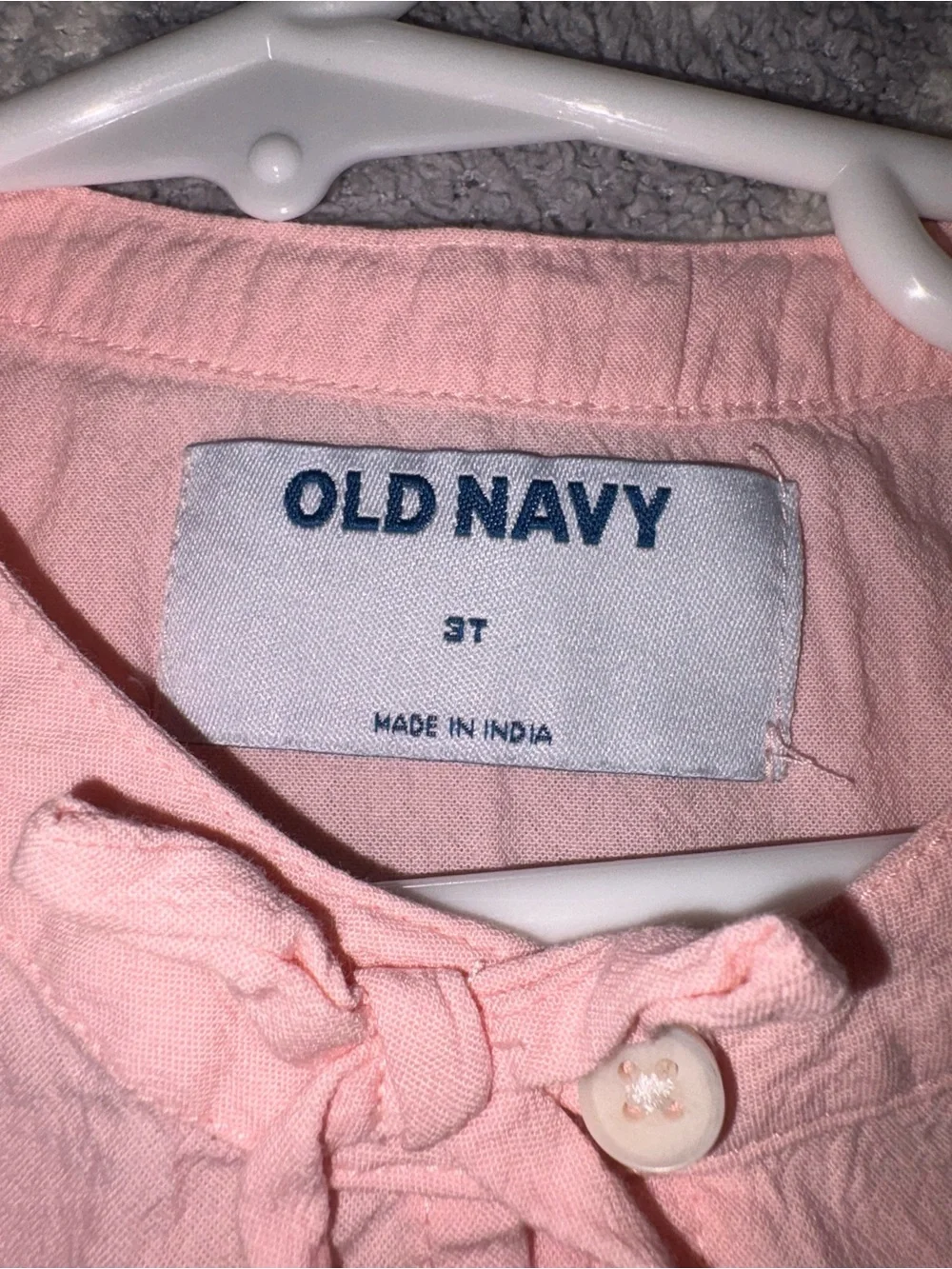 Old Navy Light Pink Ruffle Peasant Blouse